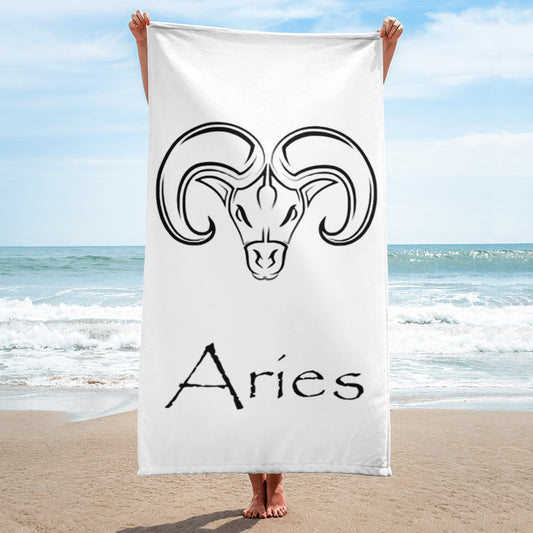 Black Aries logo zodiac Towel