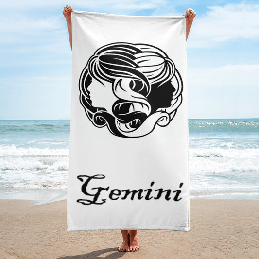Black Gemini logo zodiac Towel