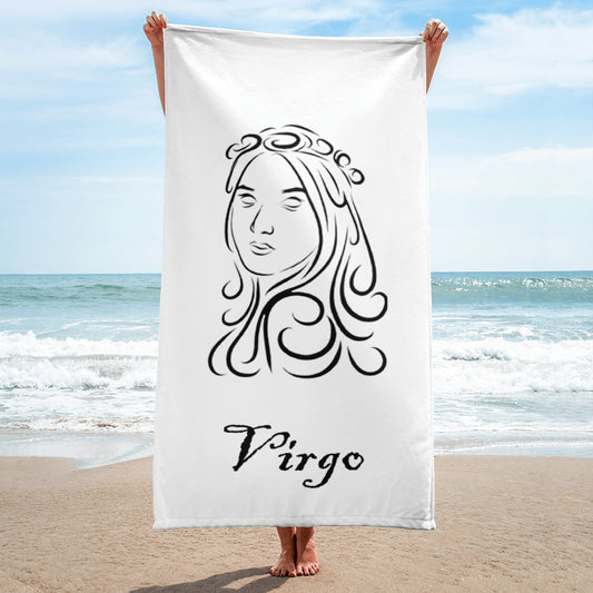 Black Virgo logo zodiac Towel