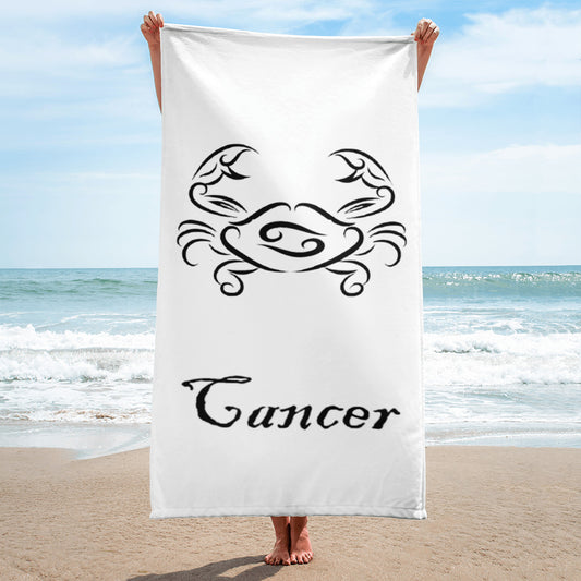Black Cancer logo zodiac Towel