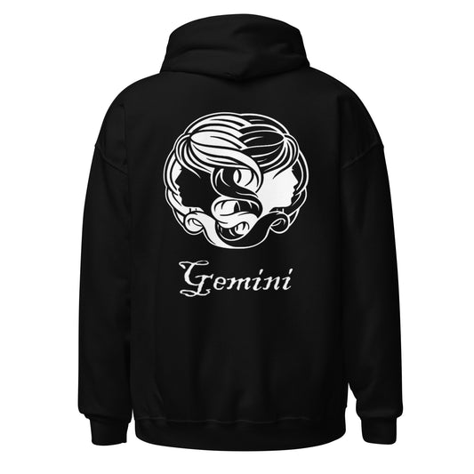 White Gemini logo zodiac hoodie