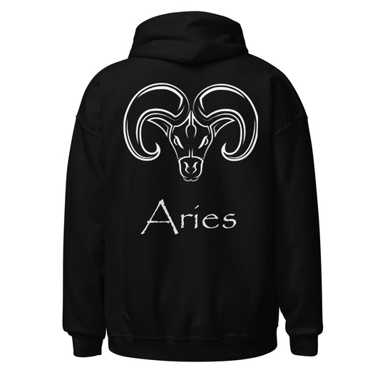 White Aries logo zodiac hoodie