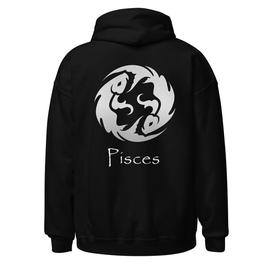 White Pisces logo zodiac hoodie