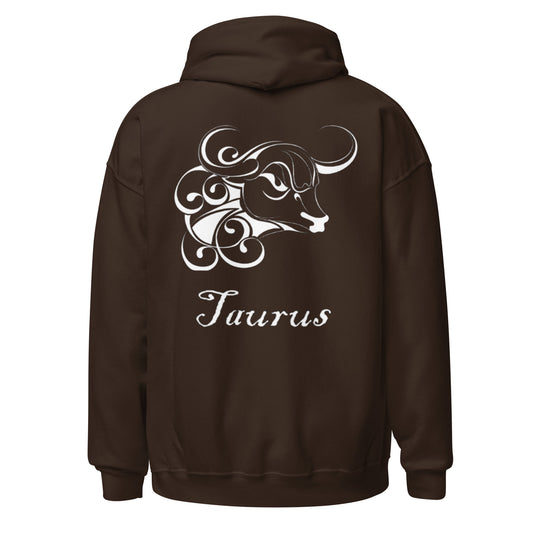 White Taurus logo zodiac hoodie