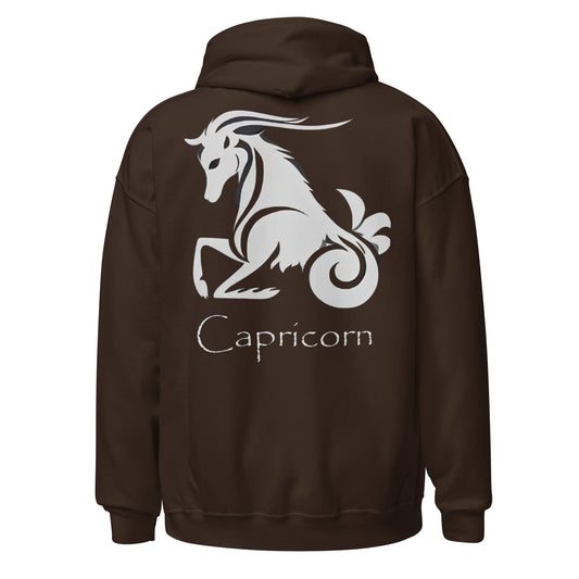 White Capricorn logo  zodiac hoodie