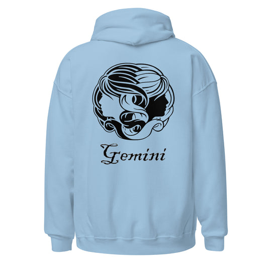 Black Gemini logo zodiac hoodie