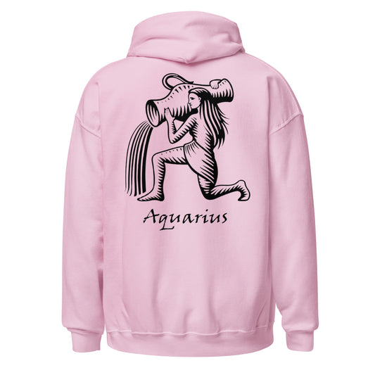 Black Aquarius logo zodiac hoodie