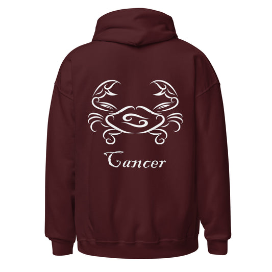 White Cancer logo zodiac hoodie