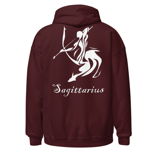 White Sagittarius logo zodiac hoodie