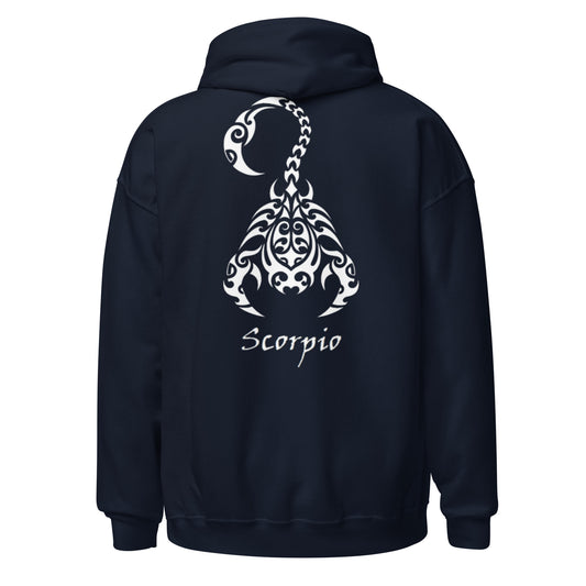 White Scorpio logo zodiac hoodie
