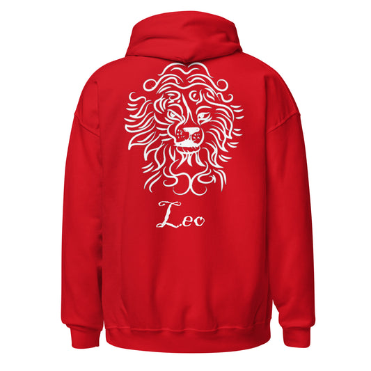 White Leo logo zodiac hoodie