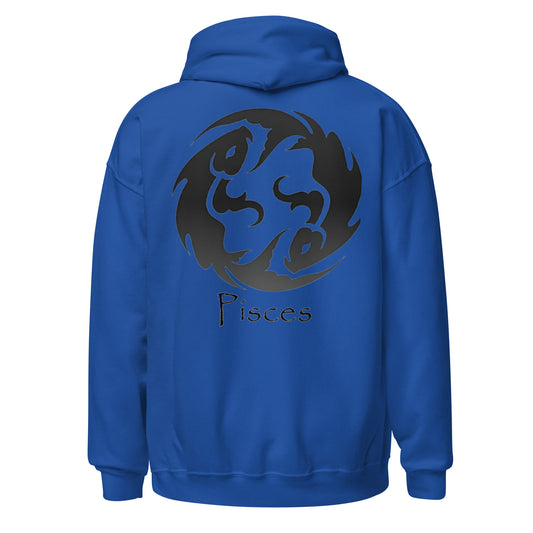 Black Pisces logo zodiac hoodie