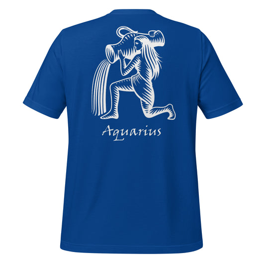 White Aquarius logo zodiac T-shirt