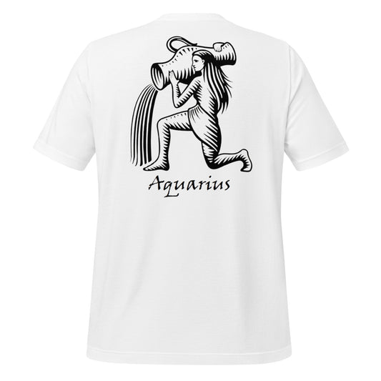 Black Aquarius logo zodiac T-shirt